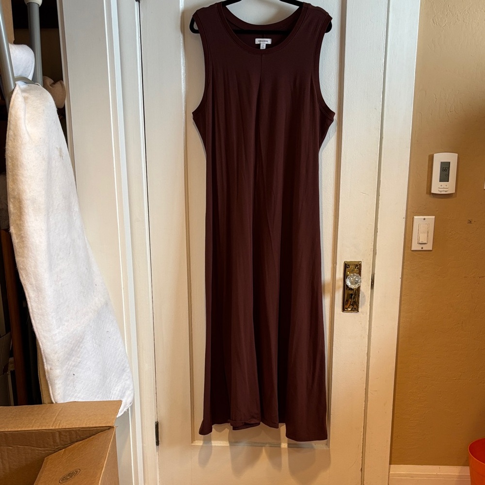 Nordstrom Sleeveless Maxi Dress - Reddish Dark Brown 2X